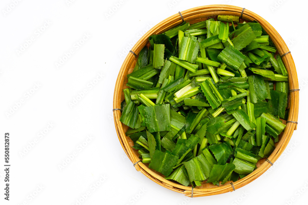 Culantro or sawtooth coriander on white background. Culantro or sawtooth coriander on white background.