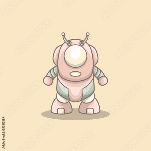 cute plankton mascot logo icon futuristic design robot mecha cyborg