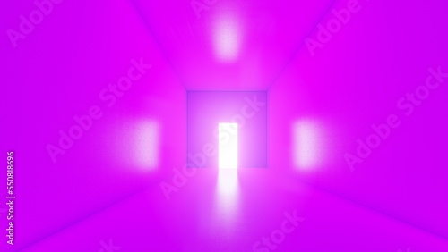 Fototapeta Naklejka Na Ścianę i Meble -  Blank purple display on purple background with minimal style and spot light. Blank stand for showing product. 3D rendering.