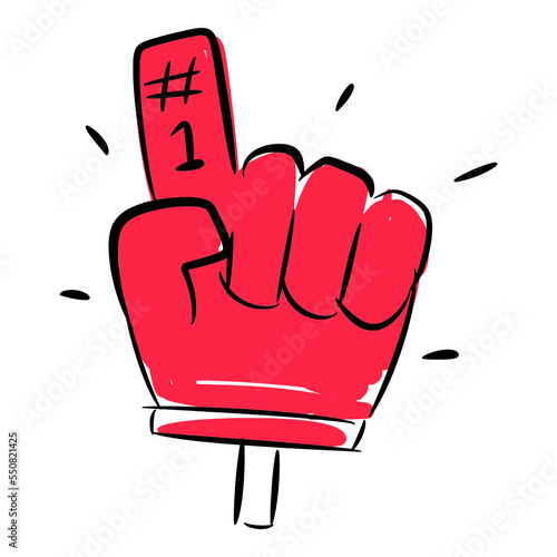 glove icon #1. the concept of sports, fans, soccer, supporters, etc. hand drawn vector illustration.