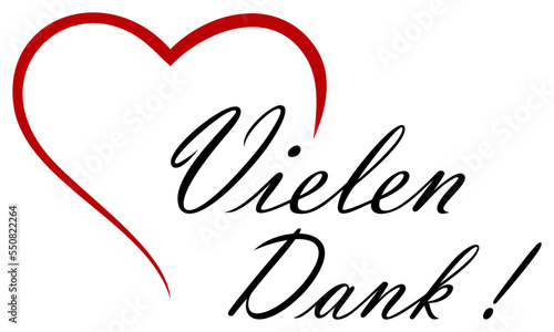Vielen Dank Vektor Schriftzug mit roten Herz. Kalligrafischer Gruß in schwarz. Weißer Hintergrund.
Für Hintergründe, Kalender, Einladungen, Grußkarten etc.
