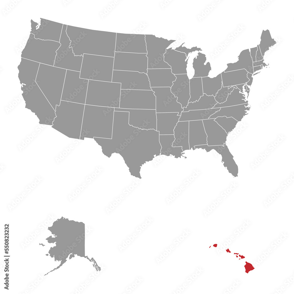 Hawaii islands state map. Vector illustration.