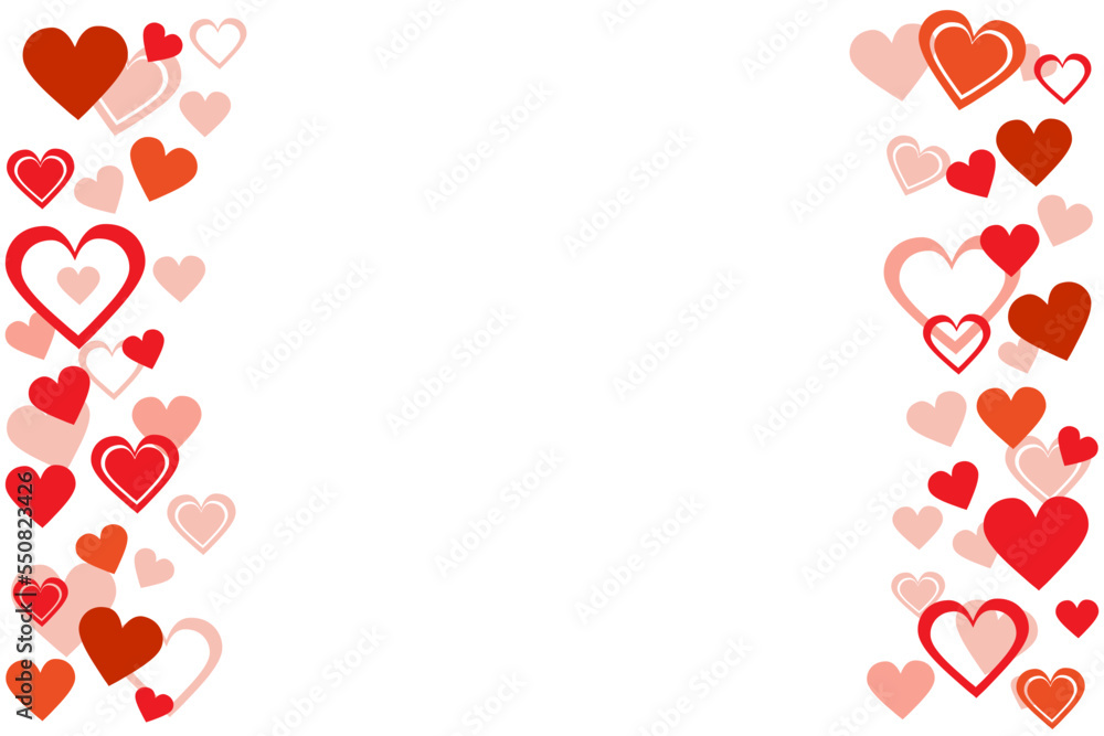 Obraz premium Romantic frame of hearts. Valentine's day backgraund. Vector