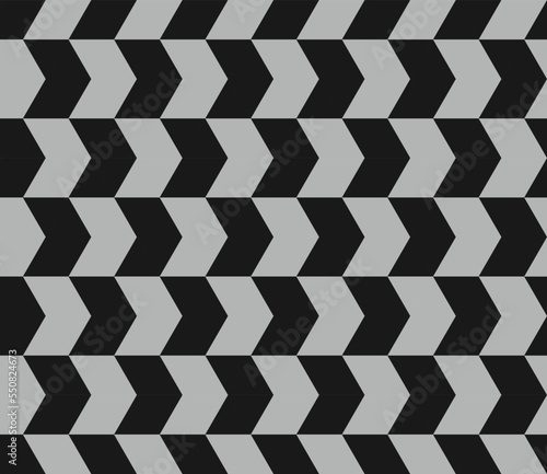 Black and white arrows geometric seamless pattern
