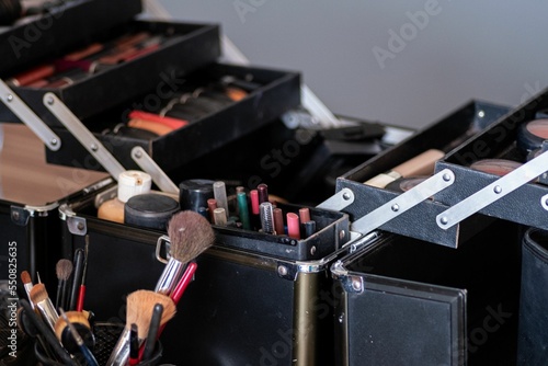 Fotografie Set of makeup cosmetics for the beautification of a face