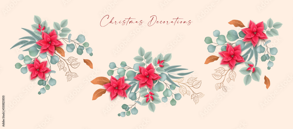Merry Christmas and Happy New Year decorations Merry Christmas and Happy New Year decorations