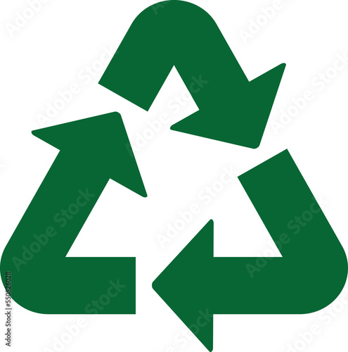 Green recycling icon, transparent backgrounds