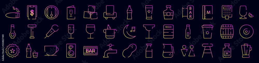 Bar nolan icons collection vector illustration design Bar nolan icons collection vector illustration design