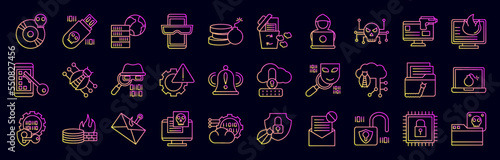 Cybercrime nolan icons collection vector illustration design