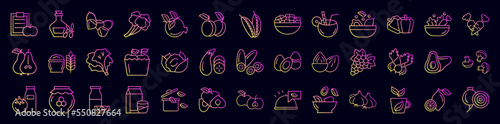 Organic food nolan icons collection vector illustration design