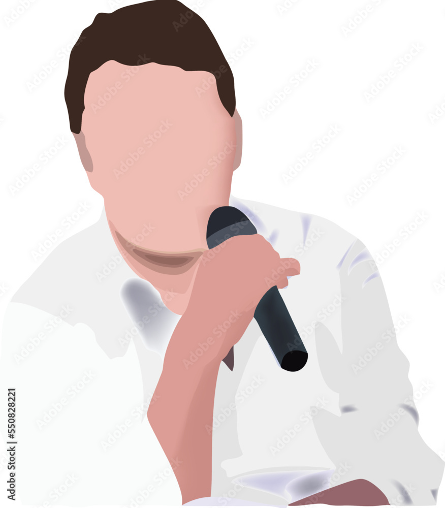 Distinguished person with microphone makes rally- Distinguished person with microphone makes rally-