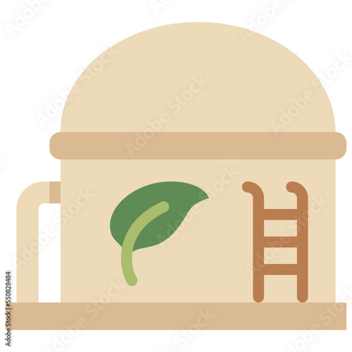biogas power plant flat icon