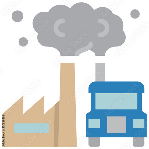 carbon dioxide flat icon
