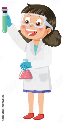 Scientist girl cartoon character