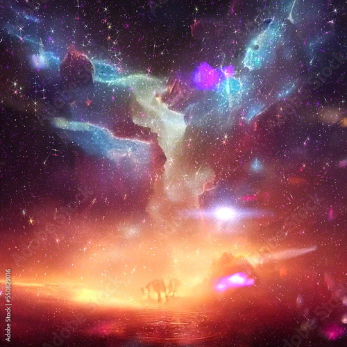 Space nebula and stars background cosmic planet universe background © Aleksandr