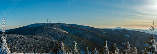 View from Mincol hill in winter Mala Fatra mountains in Slovakia