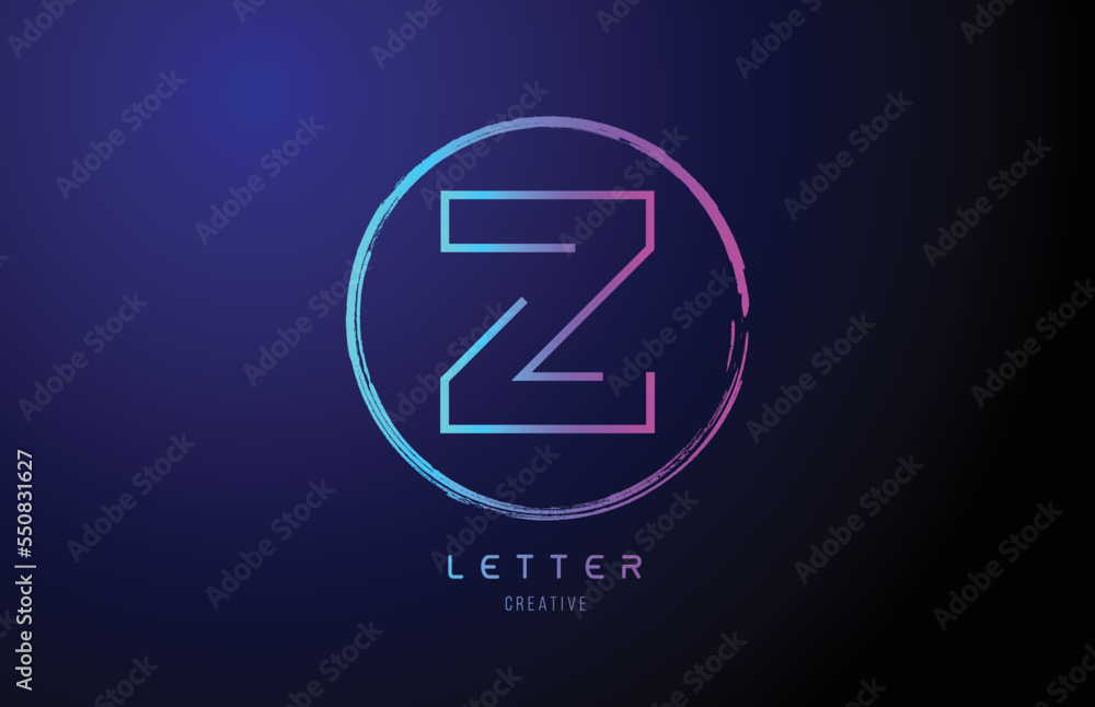 alphabet Z letter logo grunge blue pink logo icon design template alphabet Z letter logo grunge blue pink logo icon design template