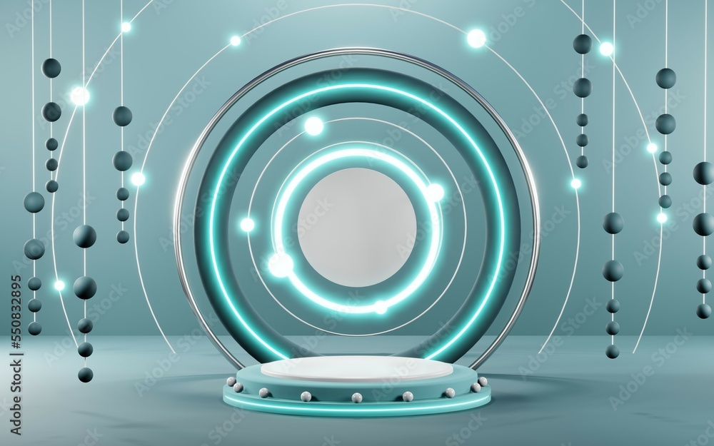3D render of Podium background in blue tones for displaying cream products. cosmetics 3D render of Podium background in blue tones for displaying cream products. cosmetics