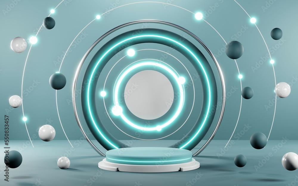 3D render of Podium background in blue tones for displaying cream products. cosmetics 3D render of Podium background in blue tones for displaying cream products. cosmetics