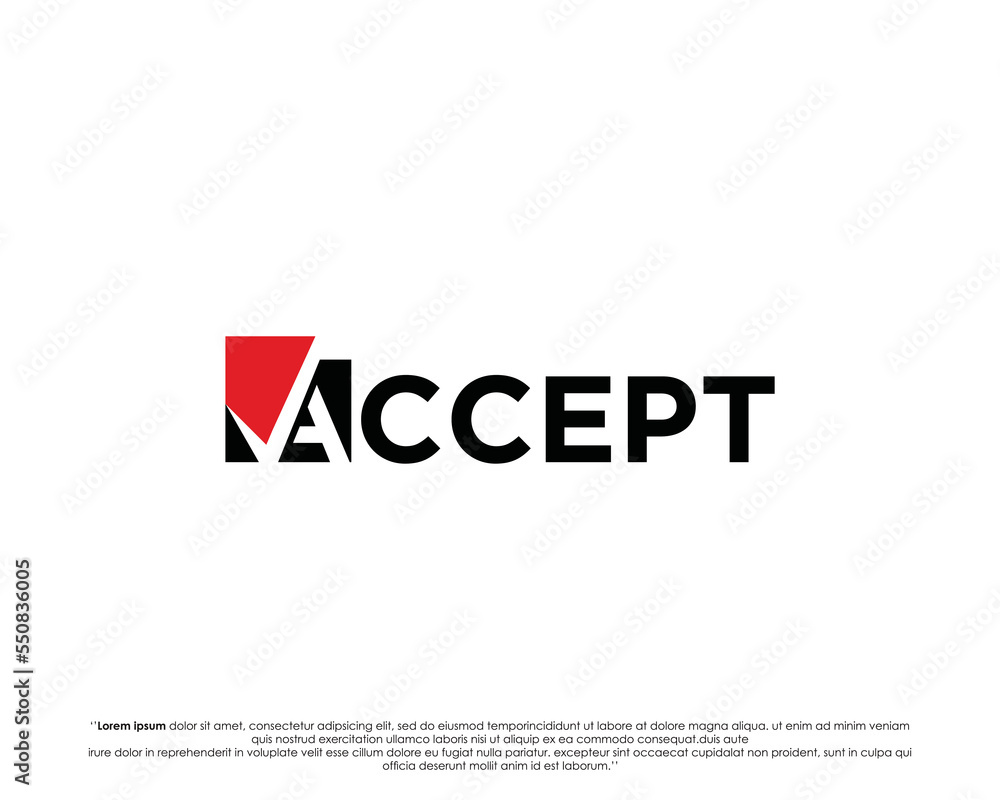 ACCEPT text logo modern TYPOGRAPHY ACCEPT text logo modern TYPOGRAPHY