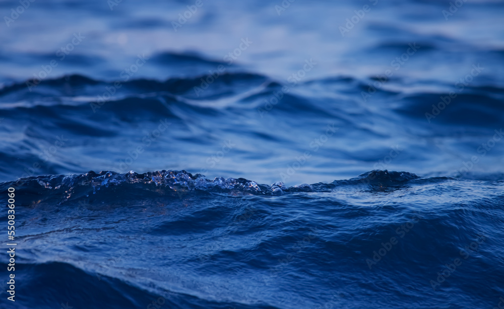 Fototapeta premium Dark blue ocean wave closeup. sea wave.