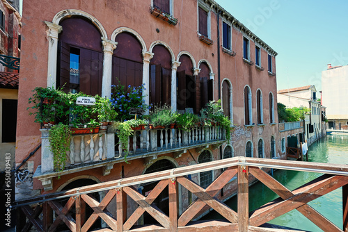 Bridge with canal in Venice  Italy. Ponte Del Silenzio street.