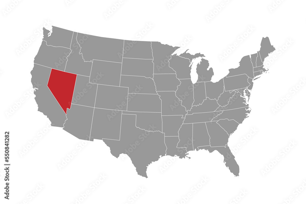 Nevada state map. Vector illustration.