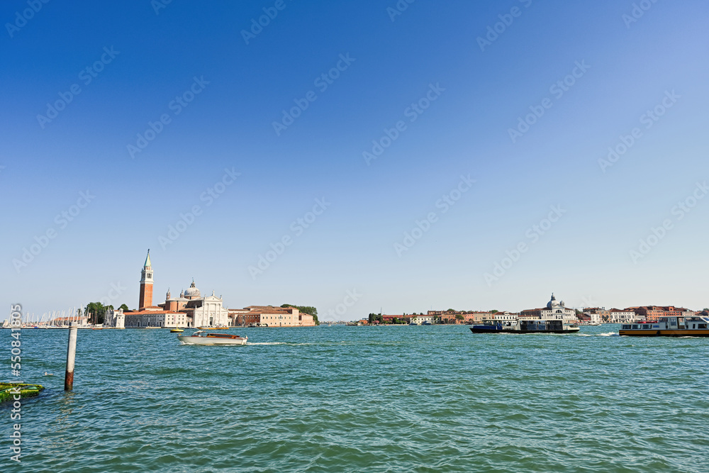 San Giorgio Maggiore island in Venetian lagoon, Venice, Italy.