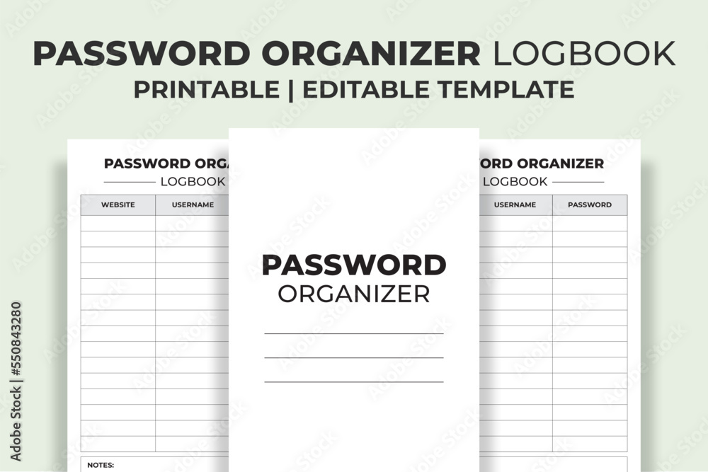 Password Organizer Logbook