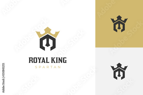 letter M with King spartan simple logo design suitable for game developer or e-sport team identity