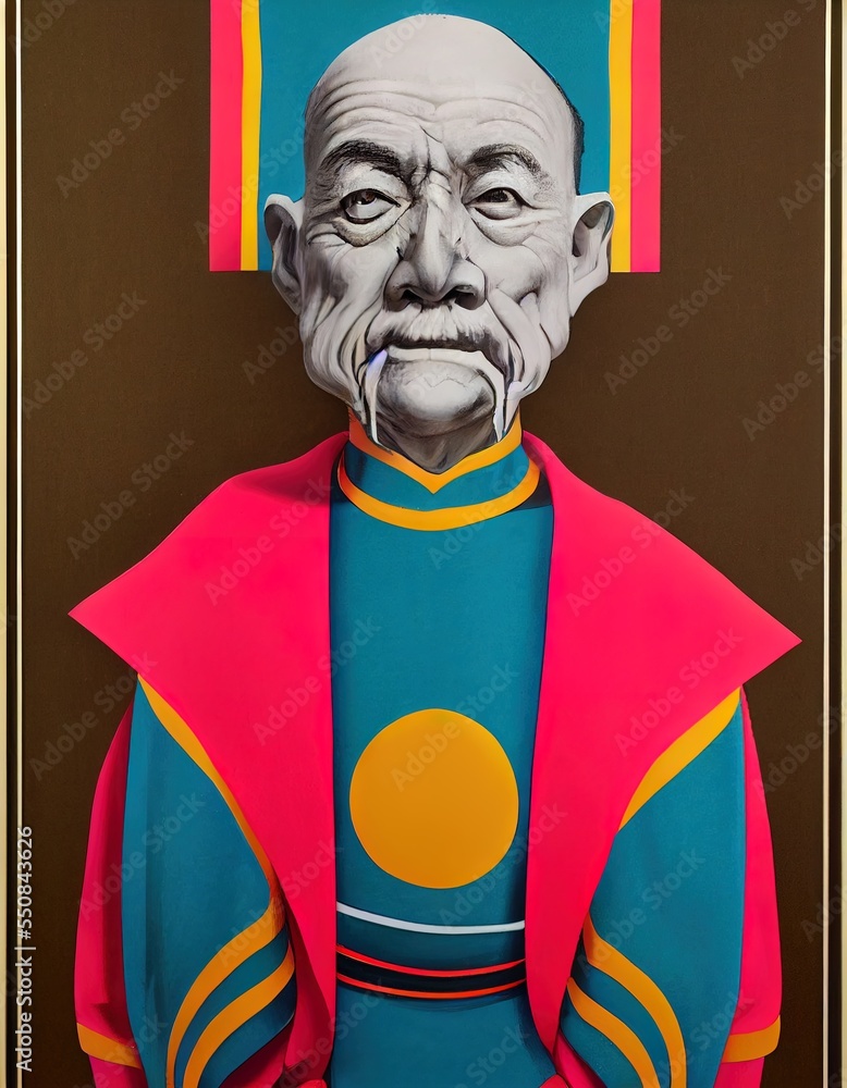 A fictional person. Asian Japanese Emperor Minstrel Official in