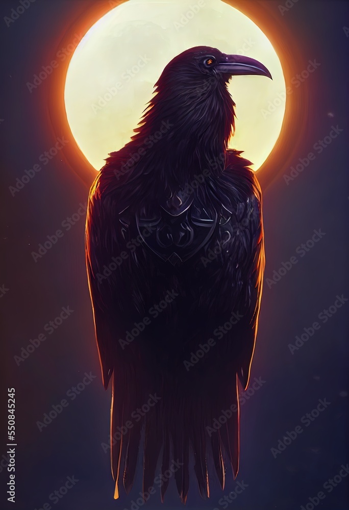 Fototapeta premium Proud Raven King - Digital Art, Concept Art