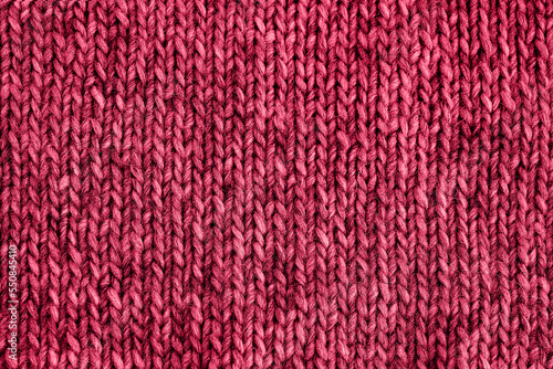 Tableau sur toile Red viva magenta knitted texture