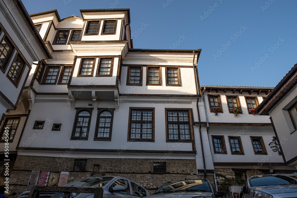 Old Houses in Downtown Ohrid, Macedonia.