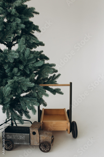 New Year's Christmas tree on a white background, Christmas tree for Christmas celebration