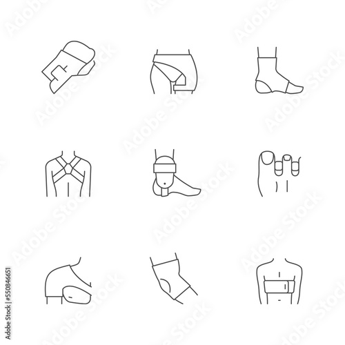 Set line icons of orthopedic product