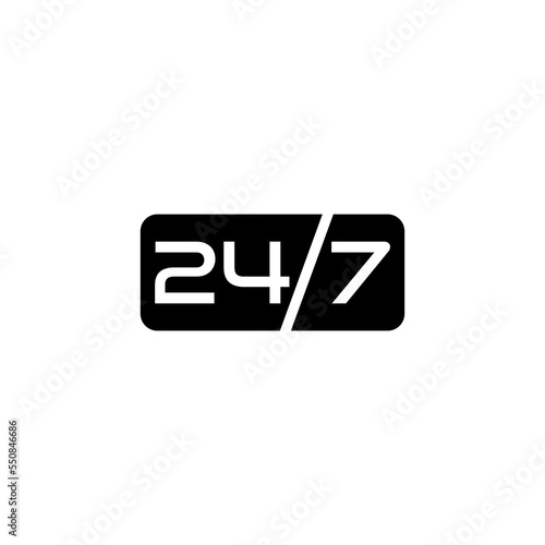 24 7 hour service icon.
