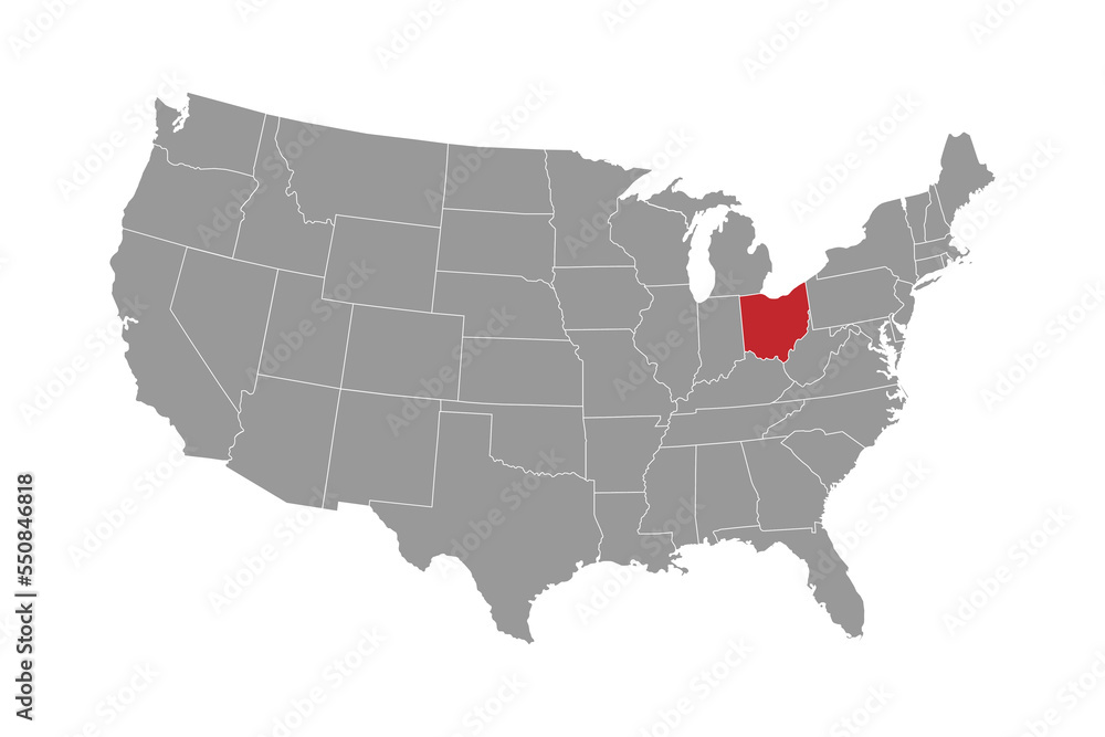 Ohio state map. Vector illustration.