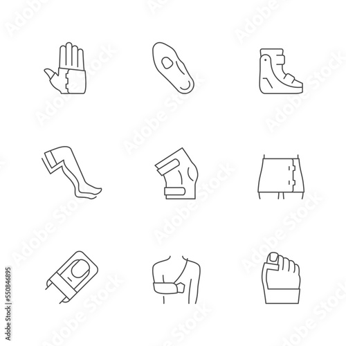 Set line icons of orthopedic product