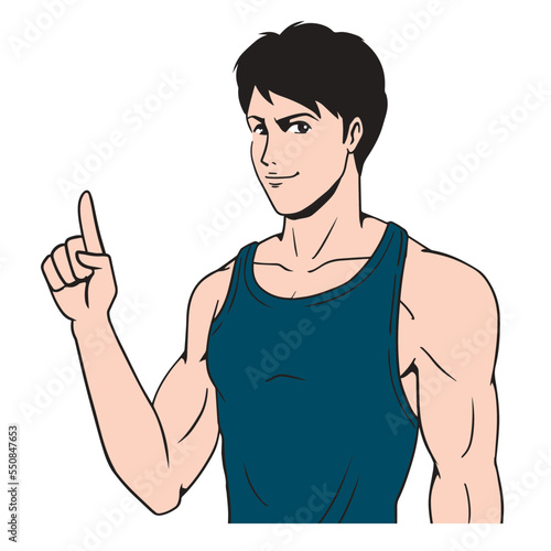 アメコミタッチのフィットネスをする日本人