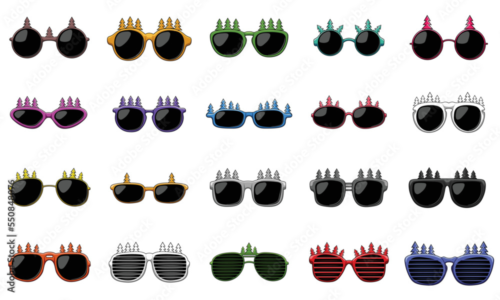 Naklejka premium eyeglasses christmas element vector illustration for your company or brand