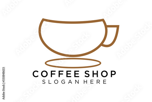 Coffee logotype. Minimalist coffee logo concept, fit for caffe, restaurant, packaging and coffee business. Illustration vector logo.