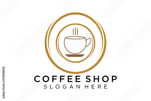 Coffee logotype. Minimalist coffee logo concept, fit for caffe, restaurant, packaging and coffee business. Illustration vector logo.
