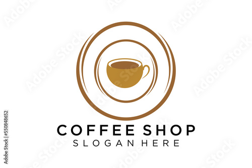Coffee logotype. Minimalist coffee logo concept, fit for caffe, restaurant, packaging and coffee business. Illustration vector logo.
