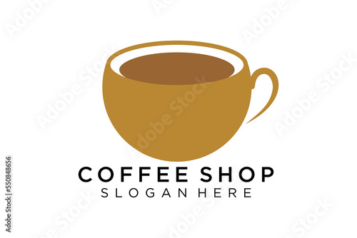 Coffee logotype. Minimalist coffee logo concept, fit for caffe, restaurant, packaging and coffee business. Illustration vector logo.