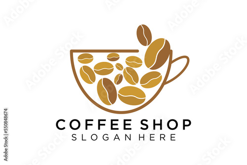 Coffee logotype. Minimalist coffee logo concept, fit for caffe, restaurant, packaging and coffee business. Illustration vector logo.
