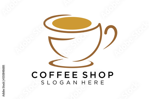Coffee logotype. Minimalist coffee logo concept, fit for caffe, restaurant, packaging and coffee business. Illustration vector logo.