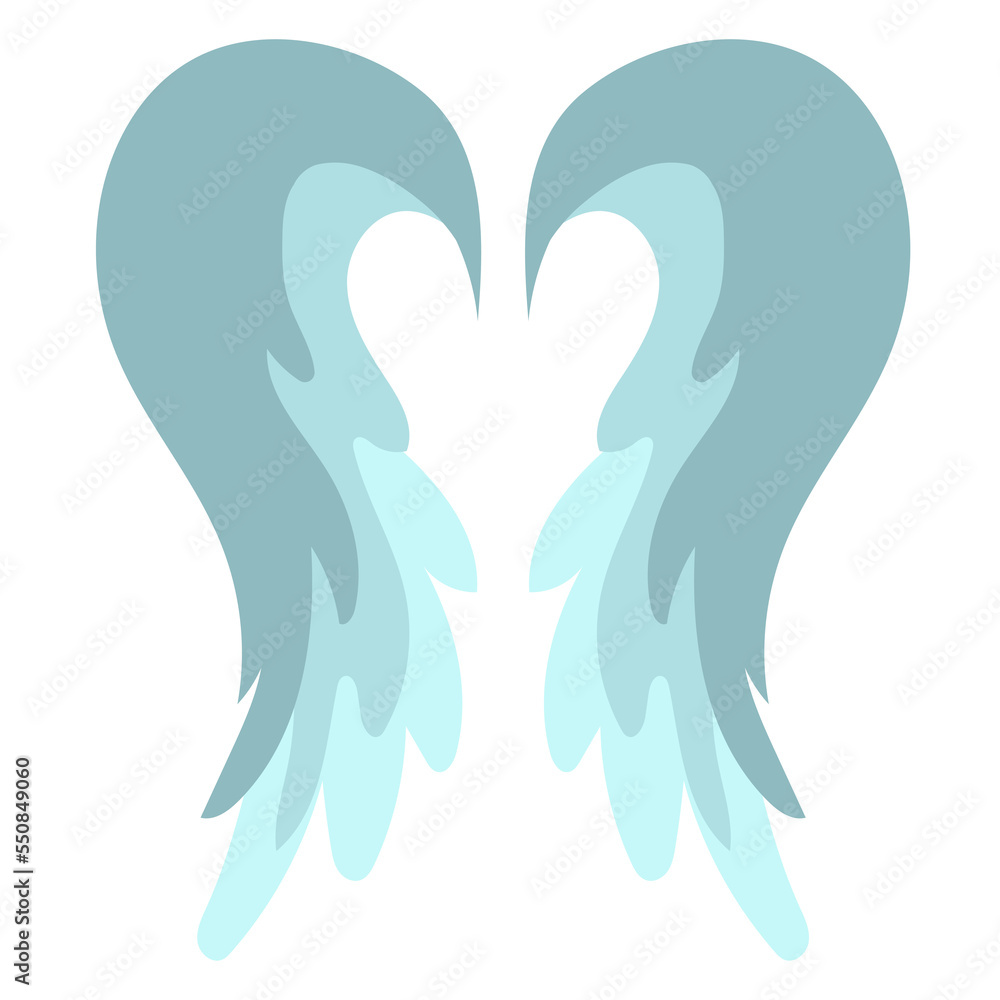 Blue pastel angel wings doodle cartoon Blue pastel angel wings doodle cartoon