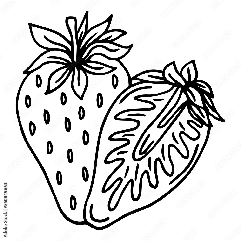 Fototapeta premium Beautiful srawberry slice on isolated white background.