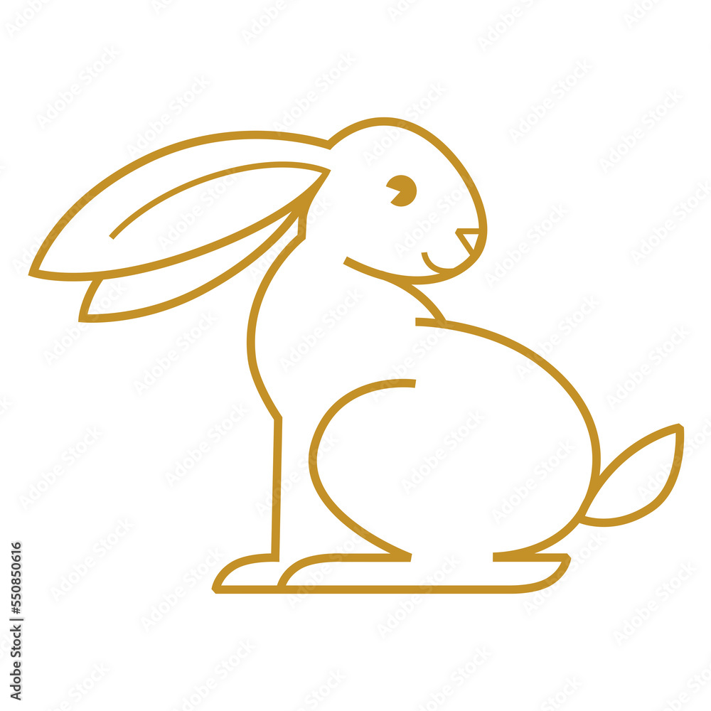 Line art cute rabbit. Illustration of stylized bunny, hare. Rabbit